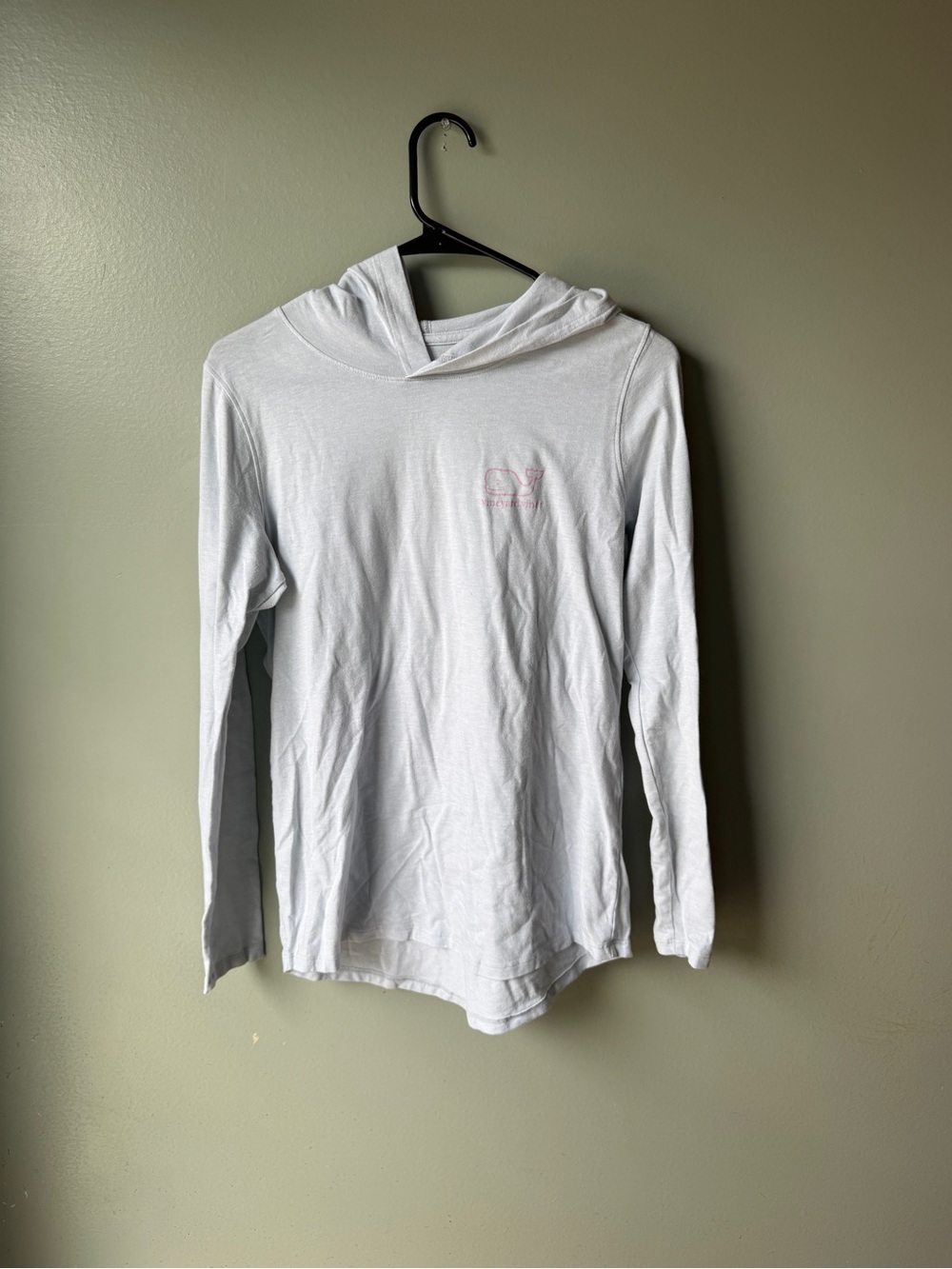 Vineyard Vines Hooded Long Sleeve Whale Tee White XS